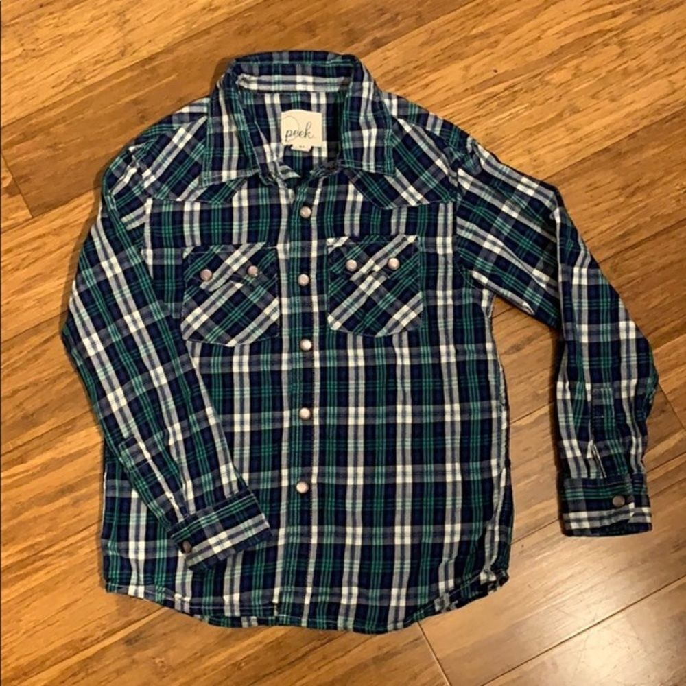 Peek Girls Plaid Snap Button Shirt